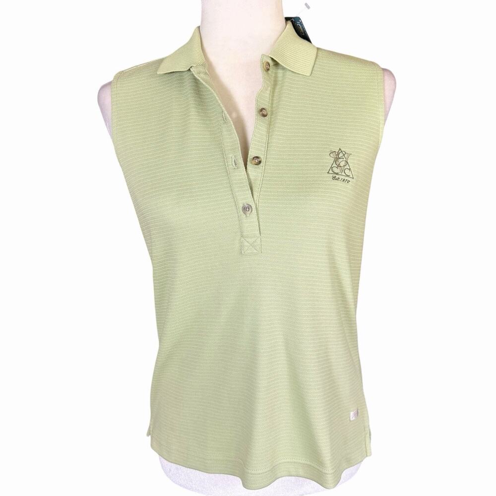 Antigua Performance Tech Womens Golf Shirt Small Pistachio Green Sleeveless NWT